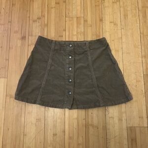 Women's Brown Mini Corduroy Skirt